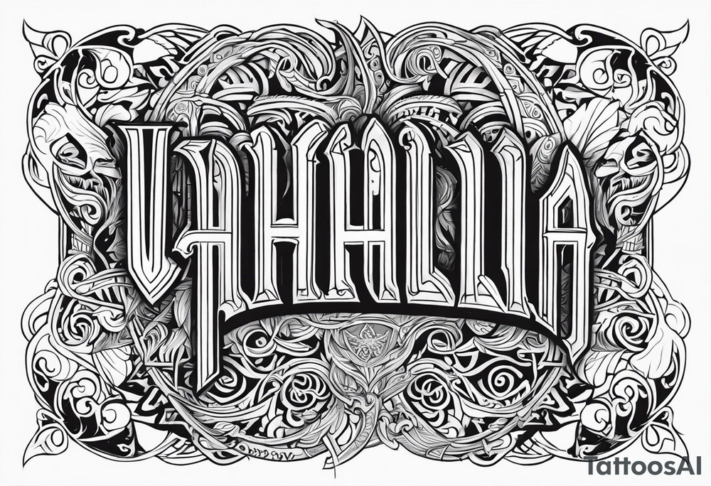Valhalla viking gods tattoo idea
