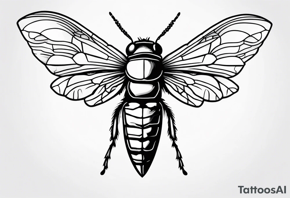 Neo traditional Cicada tattoo idea