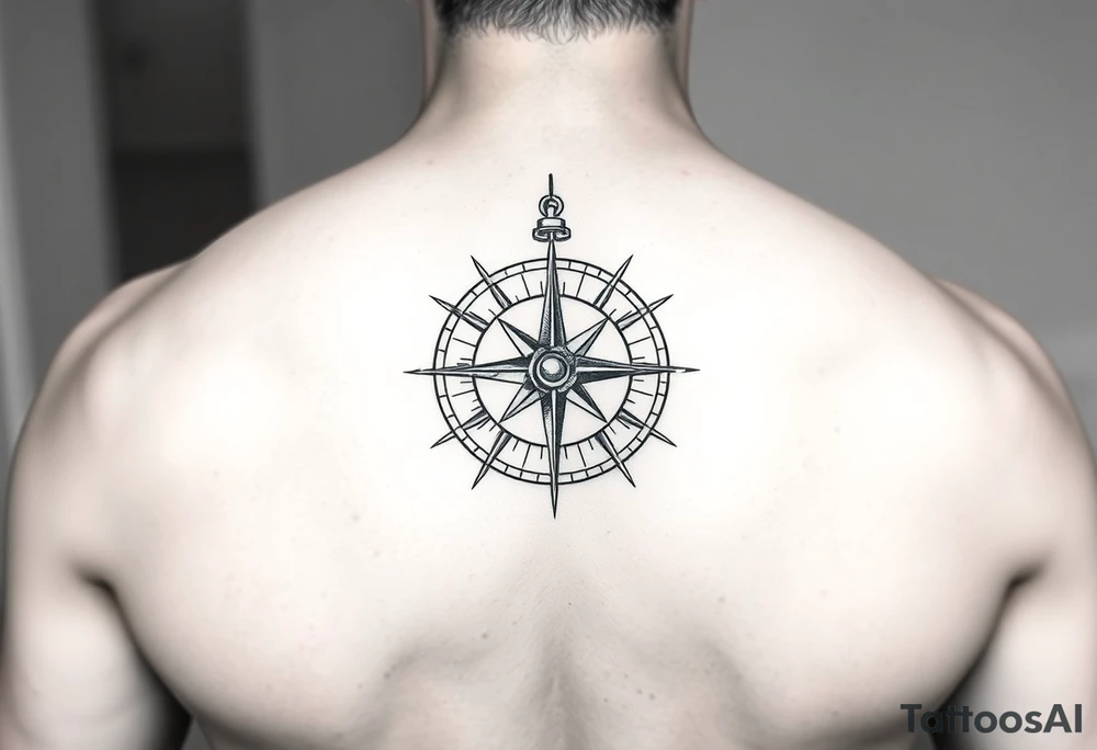 Bold compass tattoo idea