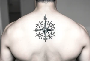 Bold compass tattoo idea