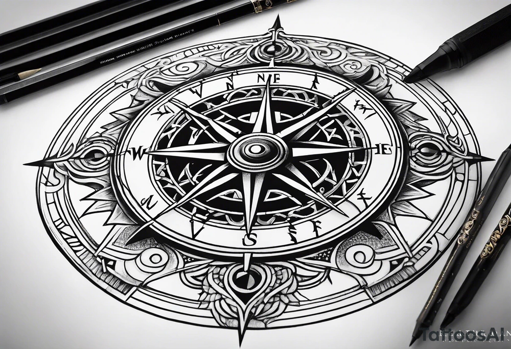 viking compass tattoo idea
