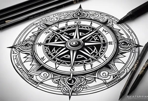 viking compass tattoo idea