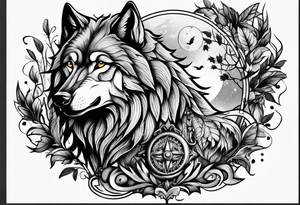 a wolf hunting tattoo idea