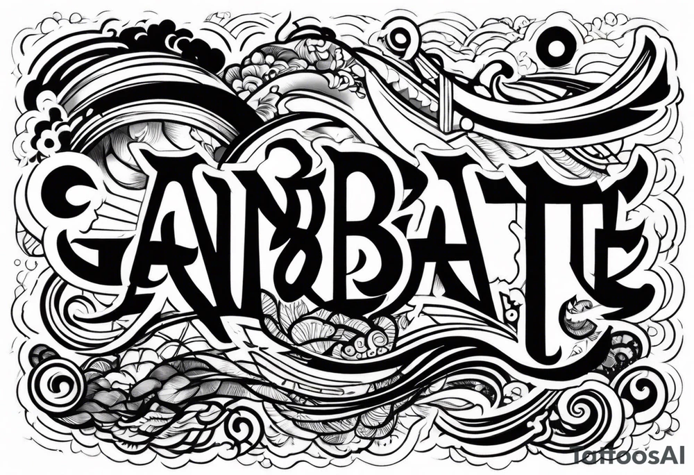 the word ganbatte from japan tattoo idea
