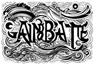 the word ganbatte from japan tattoo idea