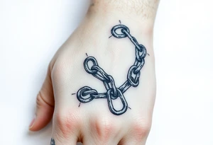 gothic chains intertwined on hand tattoo idea