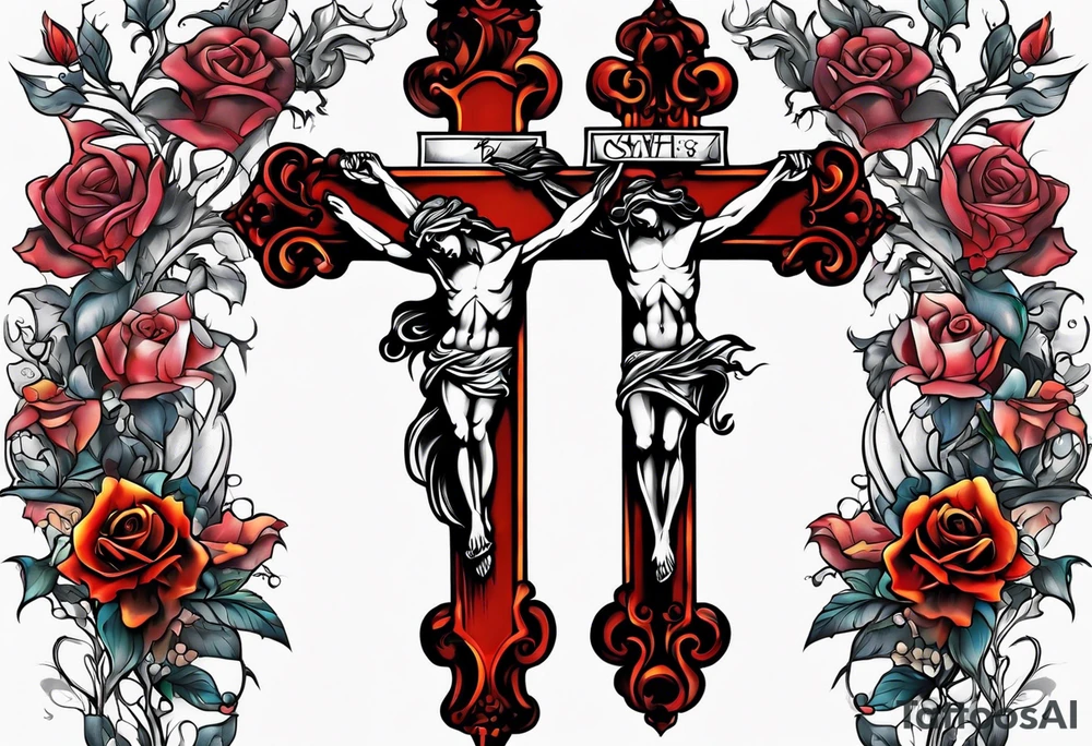 dying on the cross tattoo idea