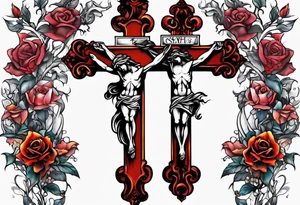 dying on the cross tattoo idea