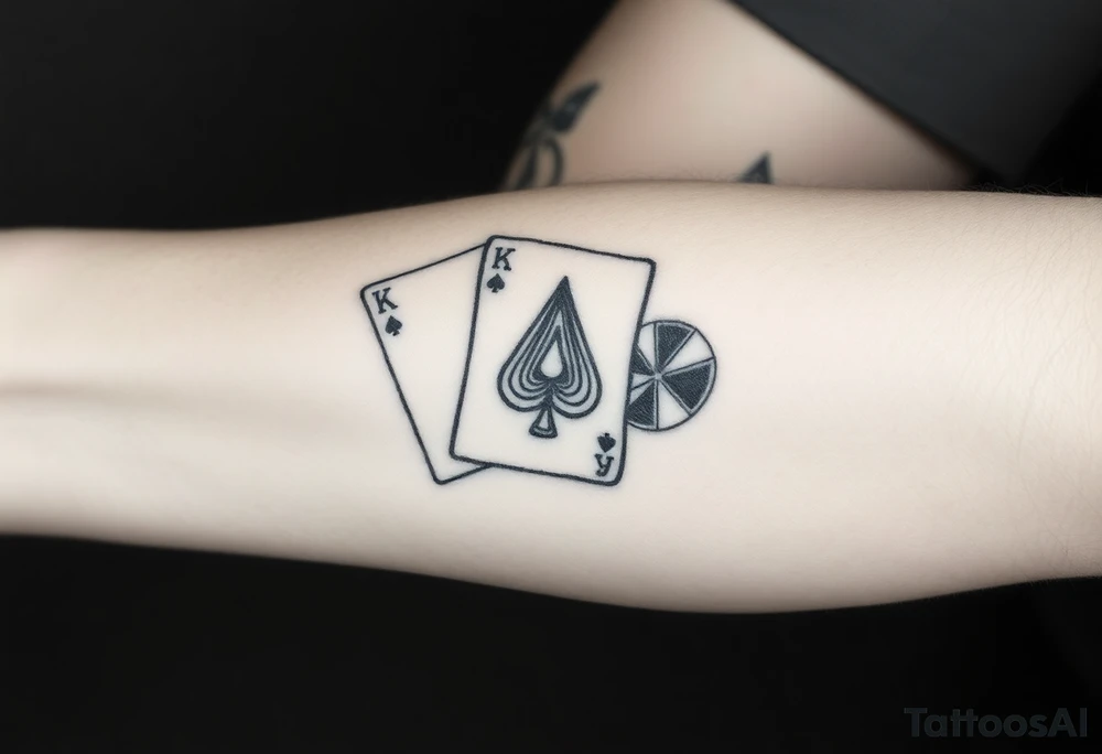 Für die außenseite vom unterarm 
Poker karten von ass bis bube in piek
Würfel tattoo idea