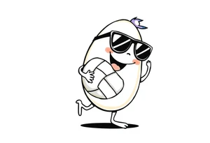 walking egg in sunglasses,
, holding a volleyball tattoo idea