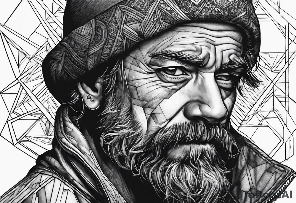 Homeless, man, tattoo idea