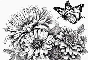 Chrysanthemum and a butterfly tattoo idea