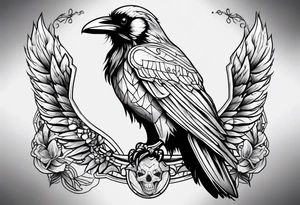 Raven skeleton tattoo idea
