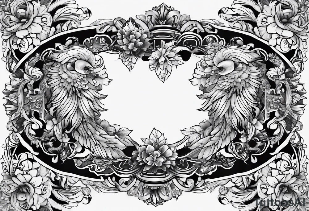 sleeve filler behind words tattoo idea