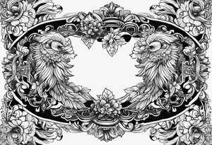 sleeve filler behind words tattoo idea