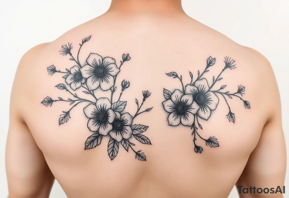 Flowers and vines tattoo idea