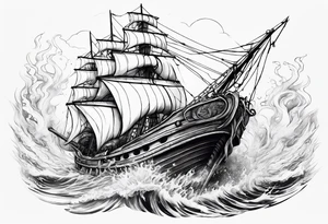 Kraken breaking boat. tattoo idea