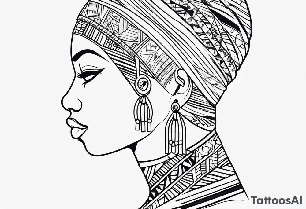 african cultural patterns tattoo idea