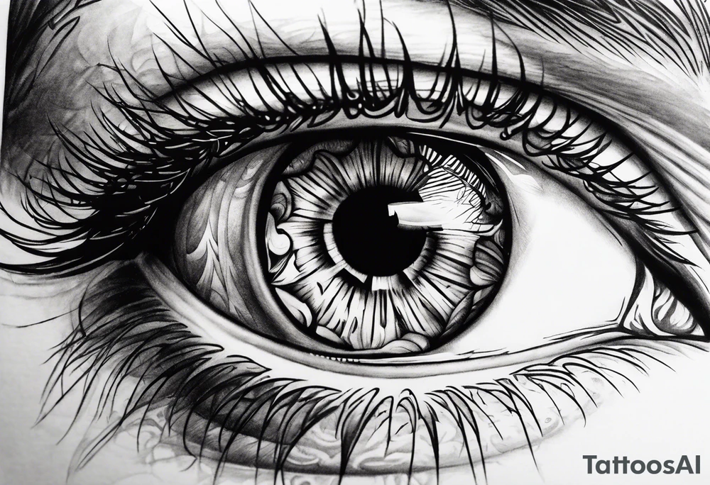 Open eye tattoo idea
