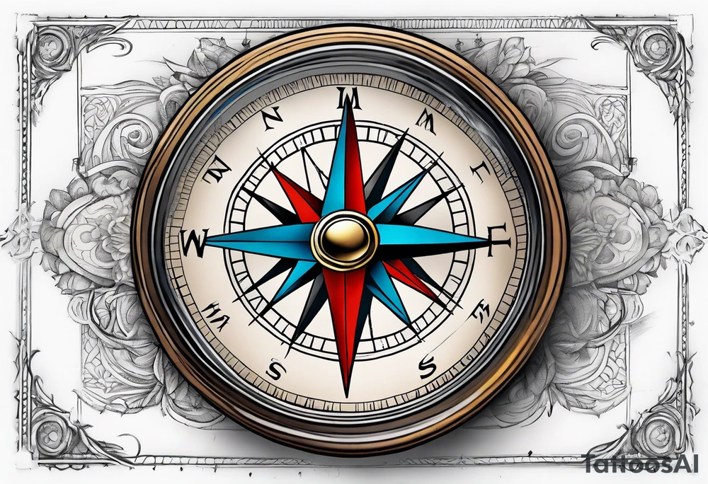 pocket compass tattoo idea