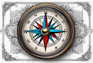 pocket compass tattoo idea