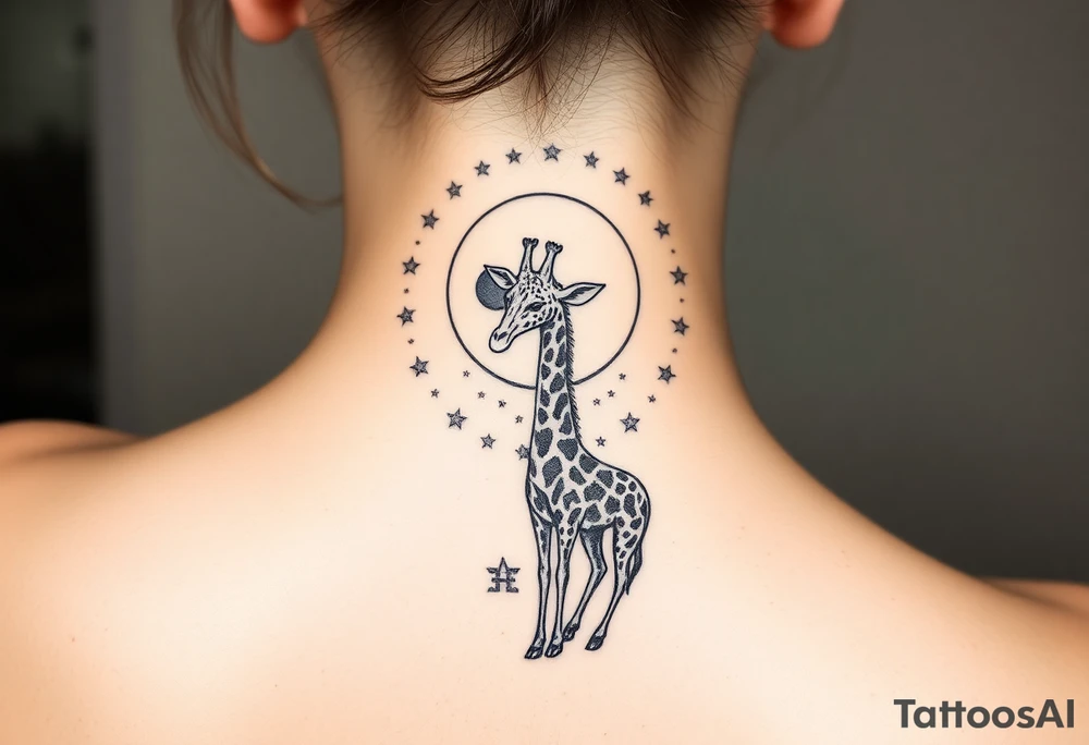 Gemini, symbol, sun and moon, giraffe tattoo idea
