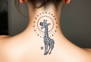 Gemini, symbol, sun and moon, giraffe tattoo idea