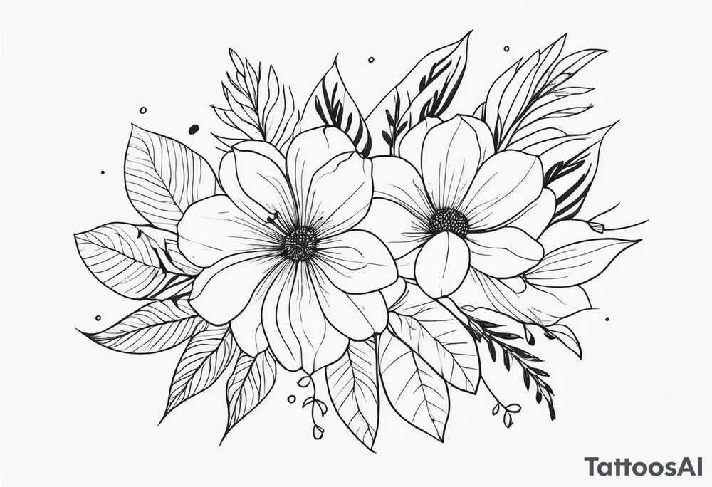 fine line floral tattoo for arm tattoo idea