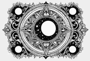 infinity symbol with the sun by one side and the moon by the other, no borders, nothing around, just those shapes tattoo idea