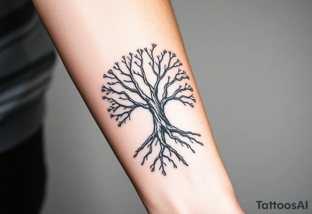 Family tree with roots tattoo idea