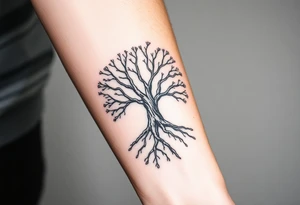 Family tree with roots tattoo idea