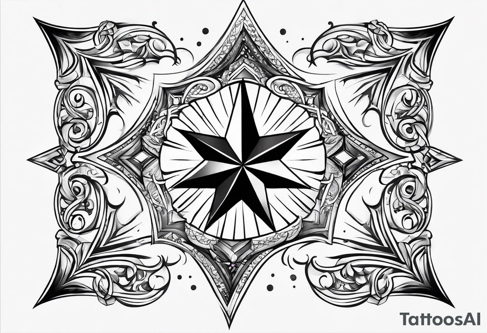 star with border around star simple tattoo idea
