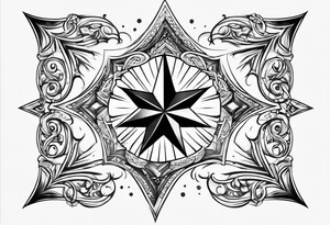 star with border around star simple tattoo idea