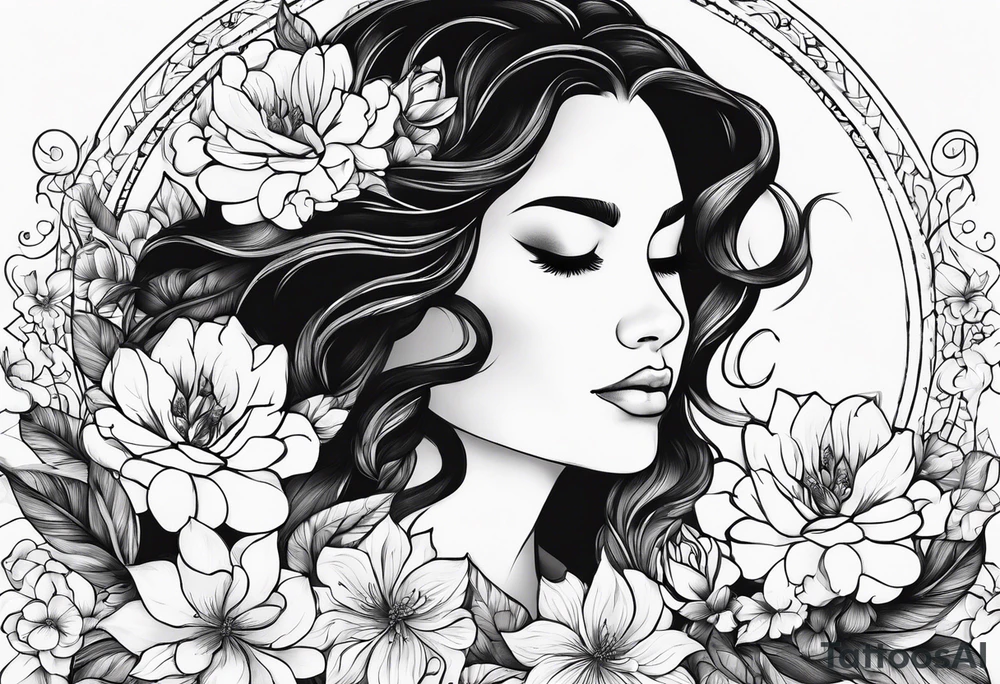 i want the words to be in script saying “the lord will stand with you and give you strength” with clouds and flowers around it tattoo idea