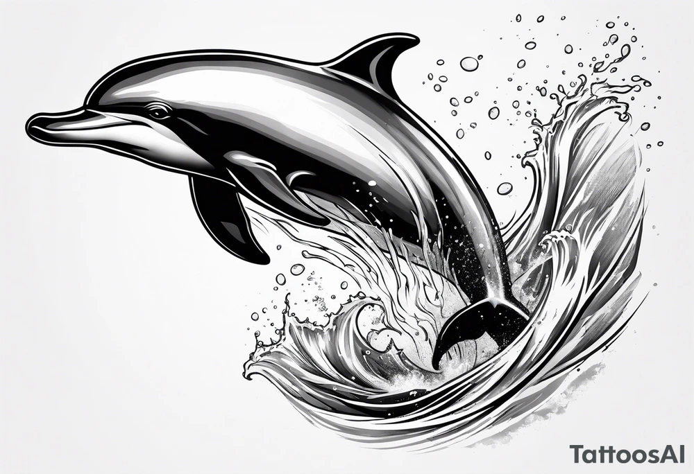 dolphin jumping out of water tattoo idea