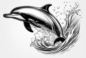 dolphin jumping out of water tattoo idea