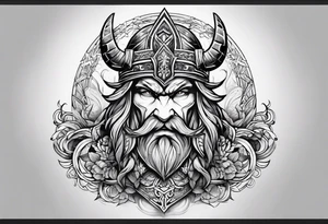 norse inspired arm sleeve tattoo idea
