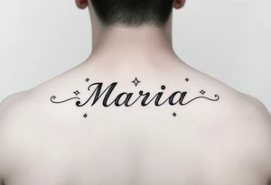 Maria name in astecas symbols tattoo idea