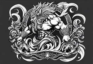 A triton with power symbols tattoo idea