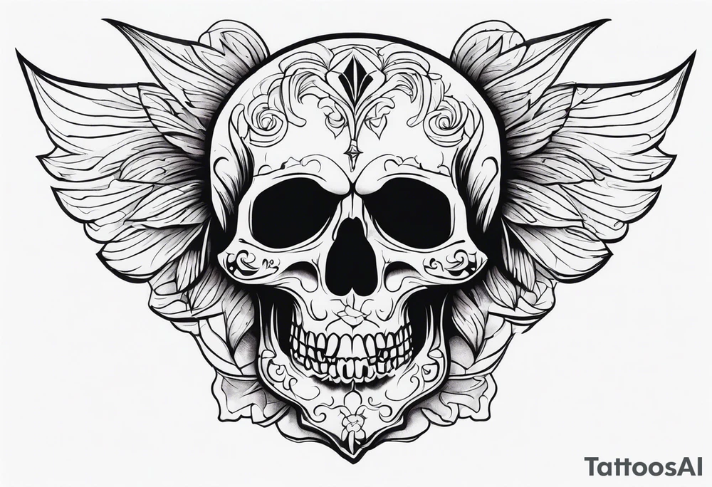 Very very very creepy skull tattoo idea