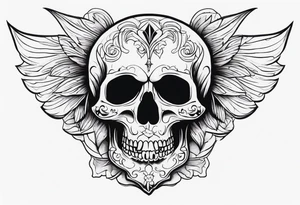 Very very very creepy skull tattoo idea