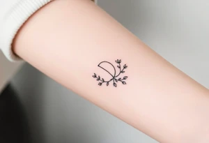 A delicate semicolon symbol intertwined with a vine, symbolizing growth, resilience, and new beginnings tattoo idea