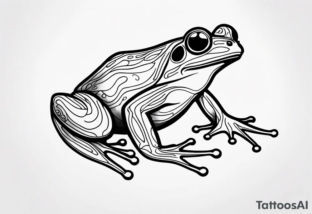 a psychedelic frog tattoo idea