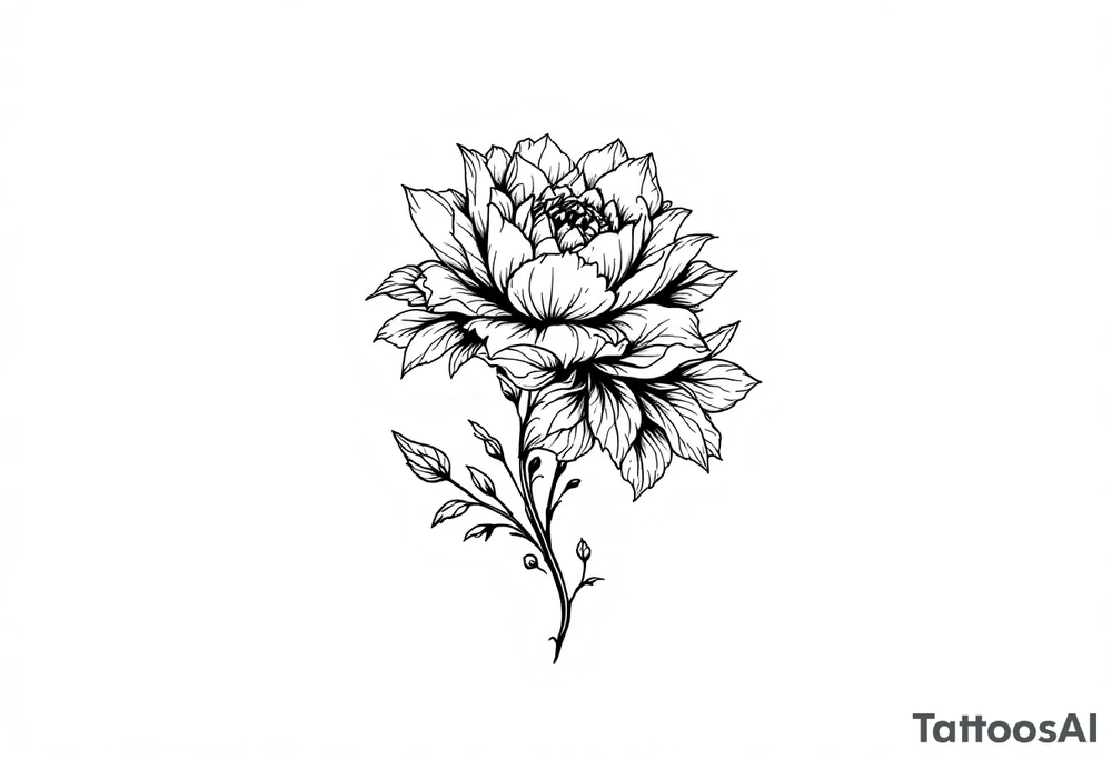 "She gave me a reason to live" as the stem blooming into a flower tattoo idea