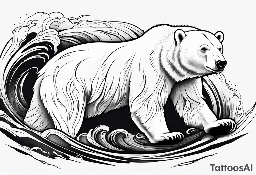 Polar bear in a minimalist but masculine 
 way tattoo idea