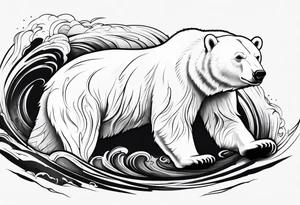 Polar bear in a minimalist but masculine 
 way tattoo idea