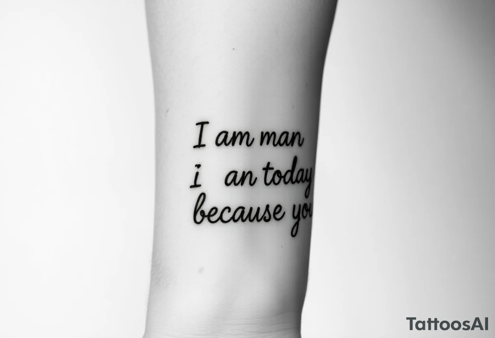 i am the man i am today because of you tattoo idea