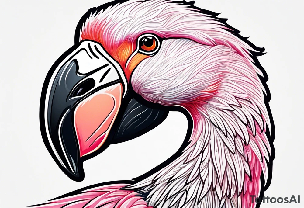 cute flamingo tattoo idea