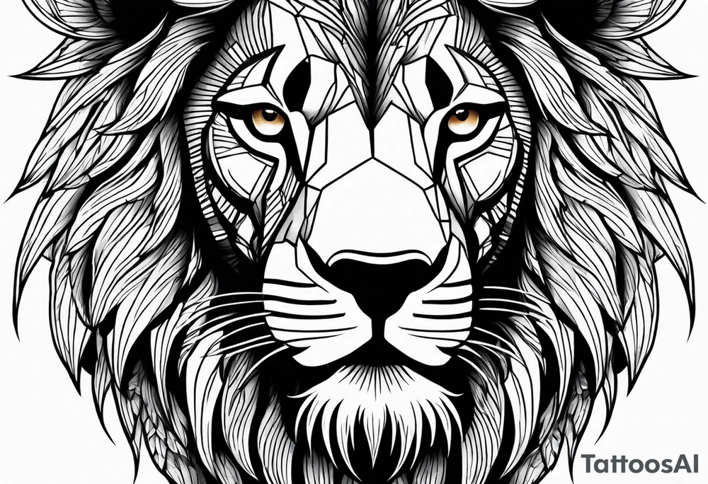 powerful majestic lion, close-up tattoo idea