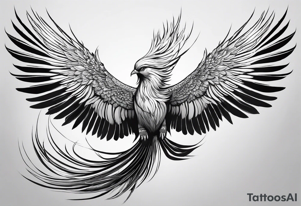 phoenix,
chinese,
realistic,
long tail,
elegant,
wing tips pointing down,
long neck,
long feathers,
in flight,
graceful, tattoo idea